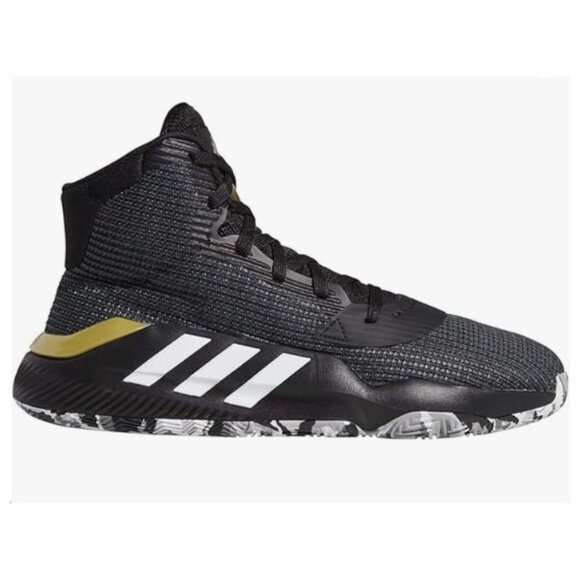 adidas Pro Bounce 2019 Shoe - Men's Basketball Core Black/White/Grey - Picture 1 of 9